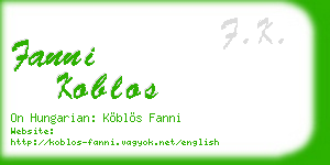 fanni koblos business card