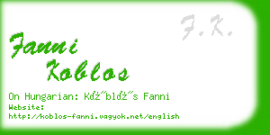 fanni koblos business card